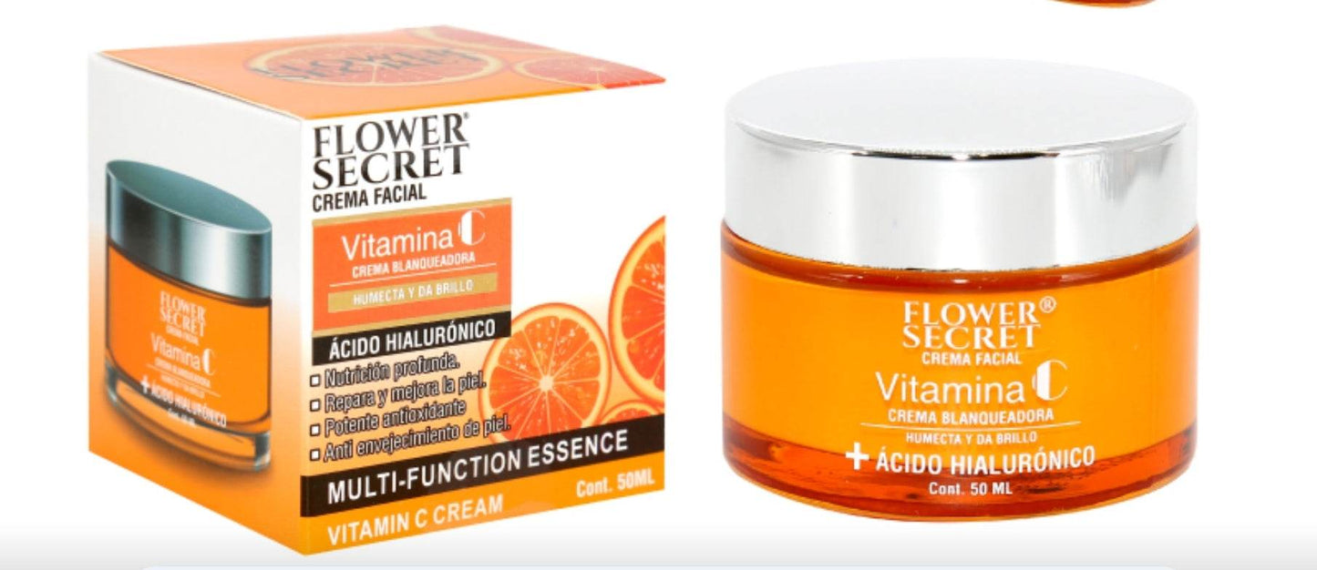 Crema Facial Iluminadora Anti-Edad con Vitamina C y Ácido Hialurónico - Multishop Chile E.I.R.L
