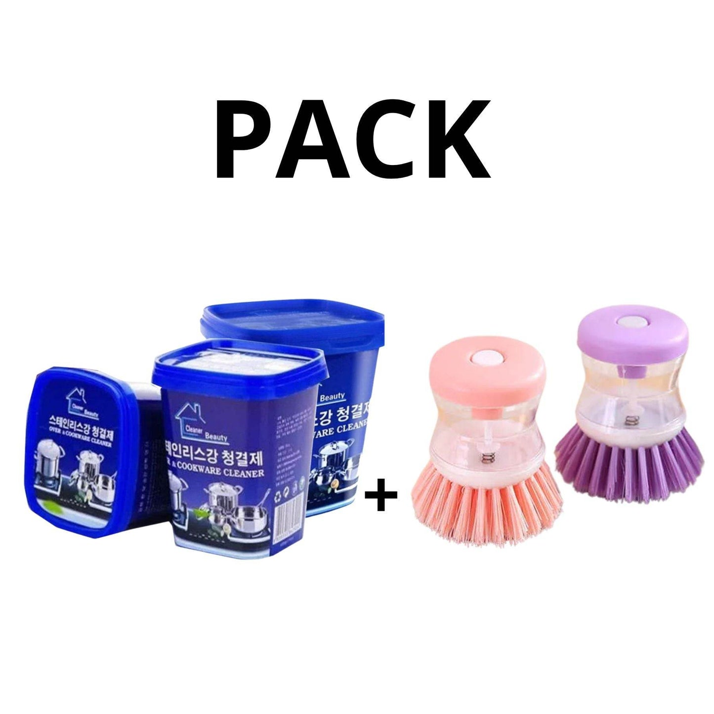 3 pasta limpieza olla + pack cepillo - Multishop Chile E.I.R.L