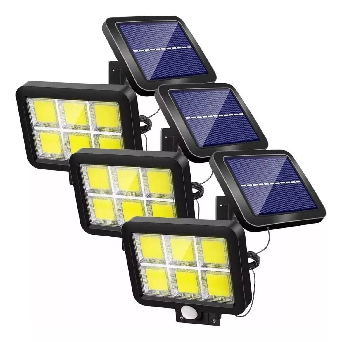 Foco LED Exterior con Sensor de Movimiento y Panel Solar - 3 Unidades - Multishop Chile E.I.R.L