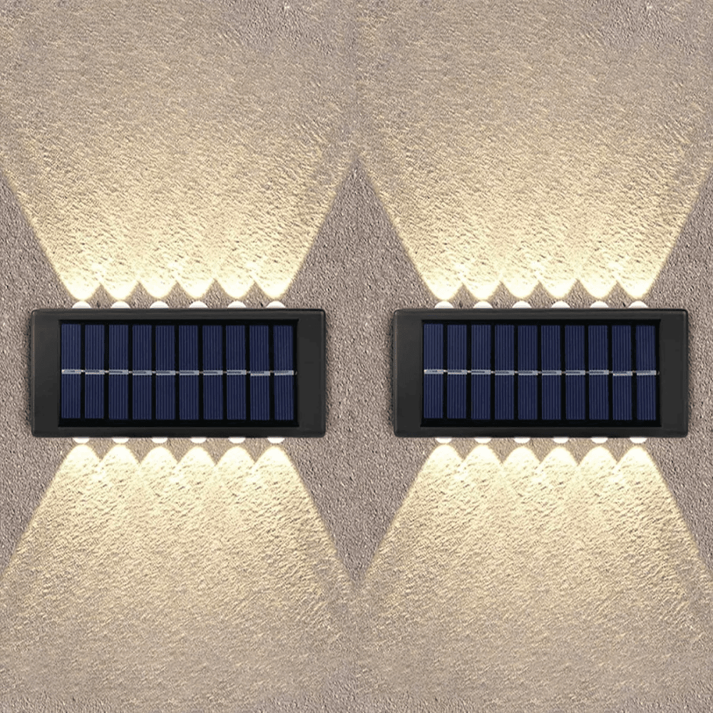 Pack 4 Lampara solar 12 LED calida pared - Armonía Vital