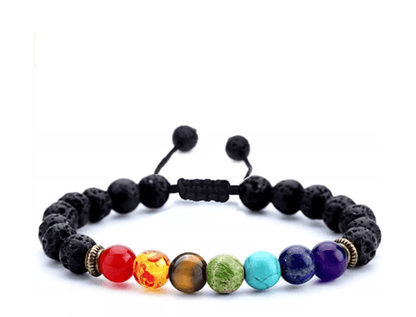 ¡Oferta: 2x1: Pulseras de roca de lava 7 chakras