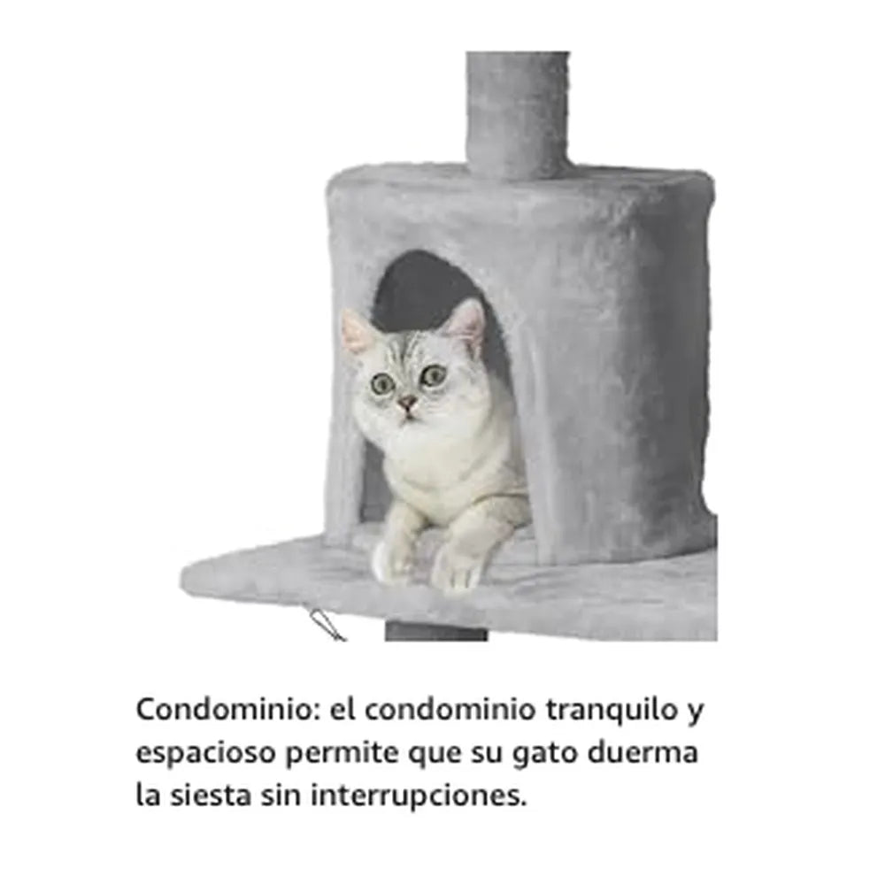 Rascador con Casa y Cama para Gatos 138 cm