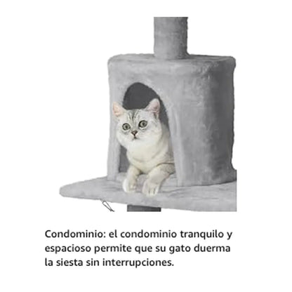 Rascador con Casa y Cama para Gatos 138 cm